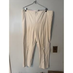 Chico’s Fabulously Slimming Ankle Pants Size 3 (US 16) Ivory Pull-On Stretch